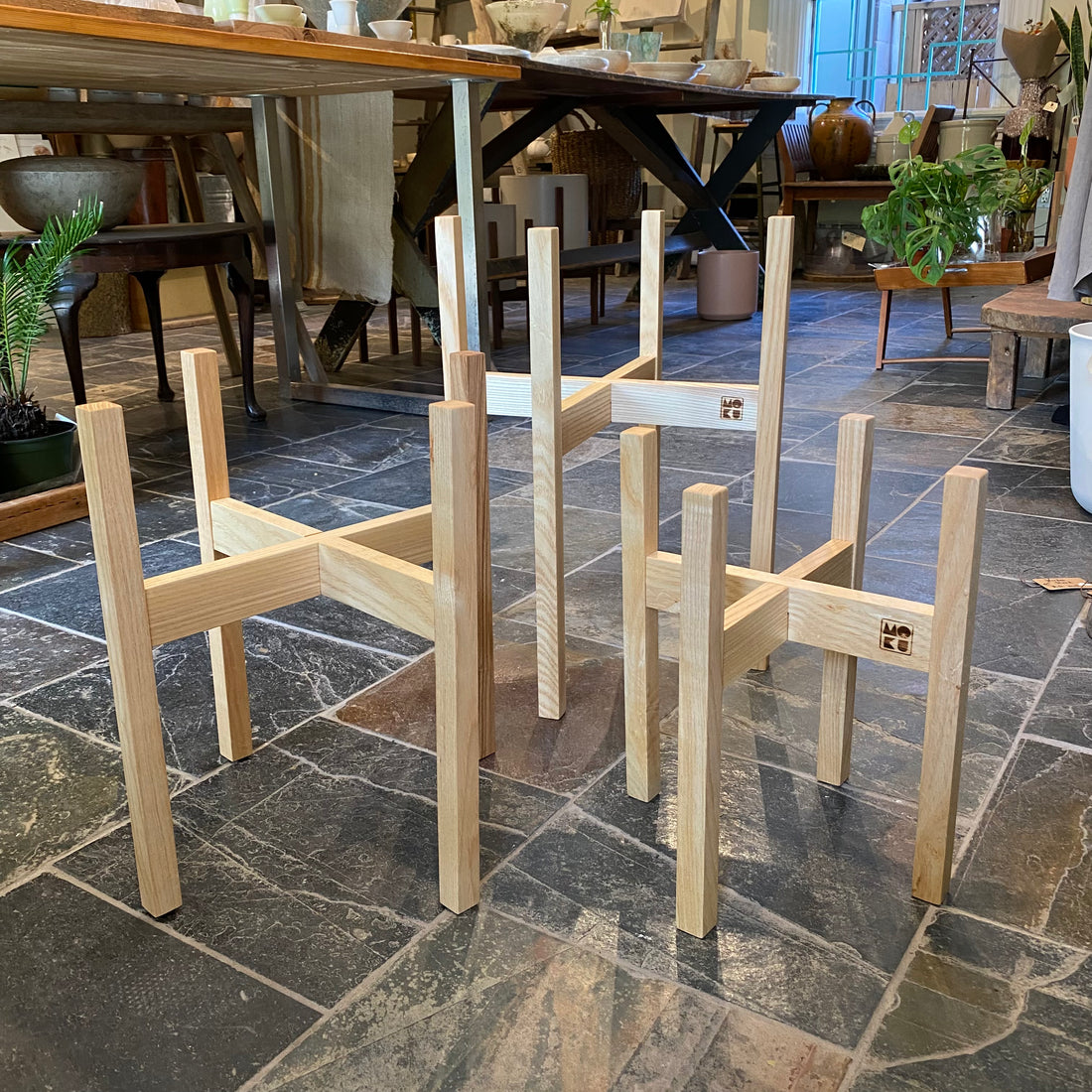 MOKU Studio Ash Plant Stand | Handcrafted Modern Wood Stand
