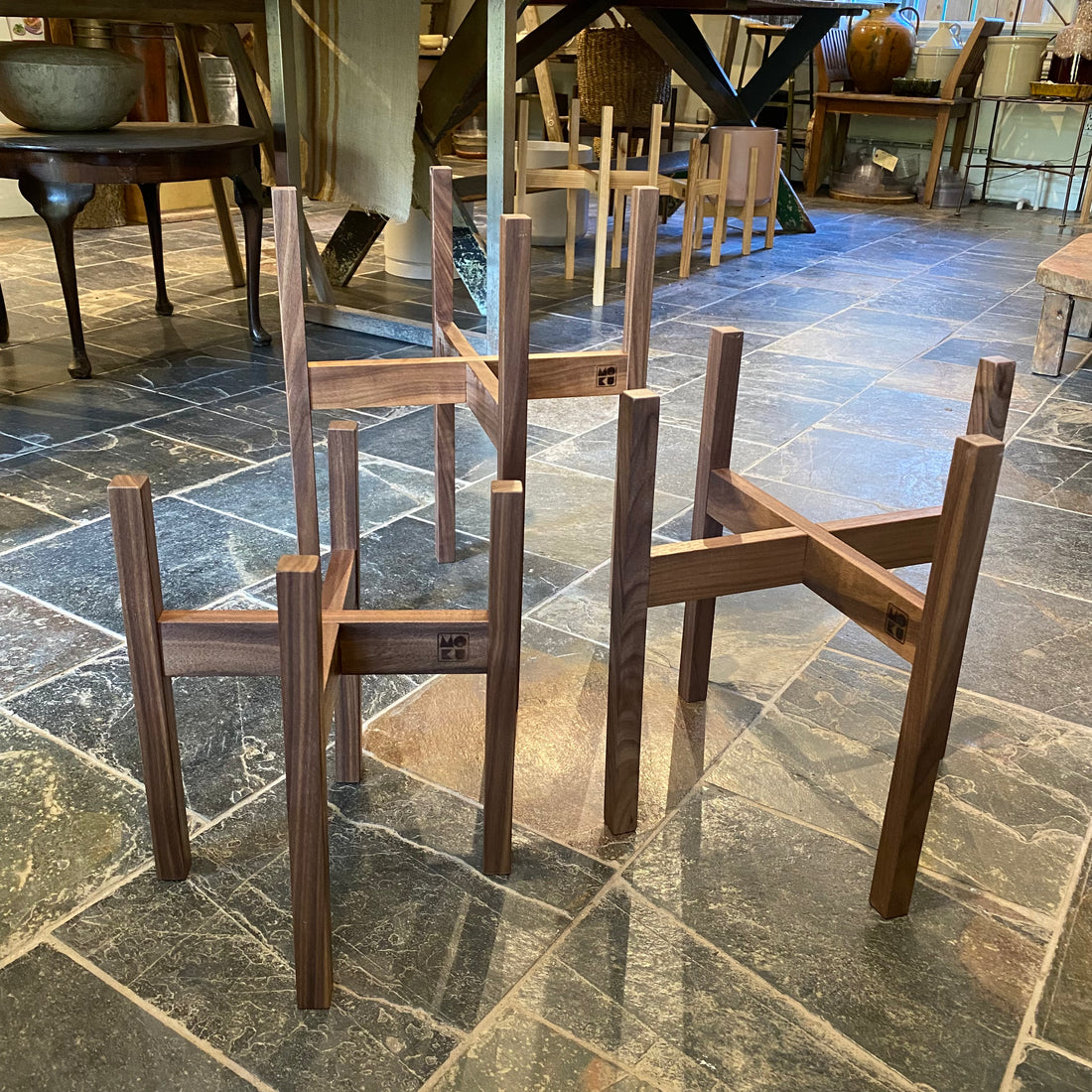 MOKU Studio Walnut Plant Stand | Handcrafted Modern Wood Stand