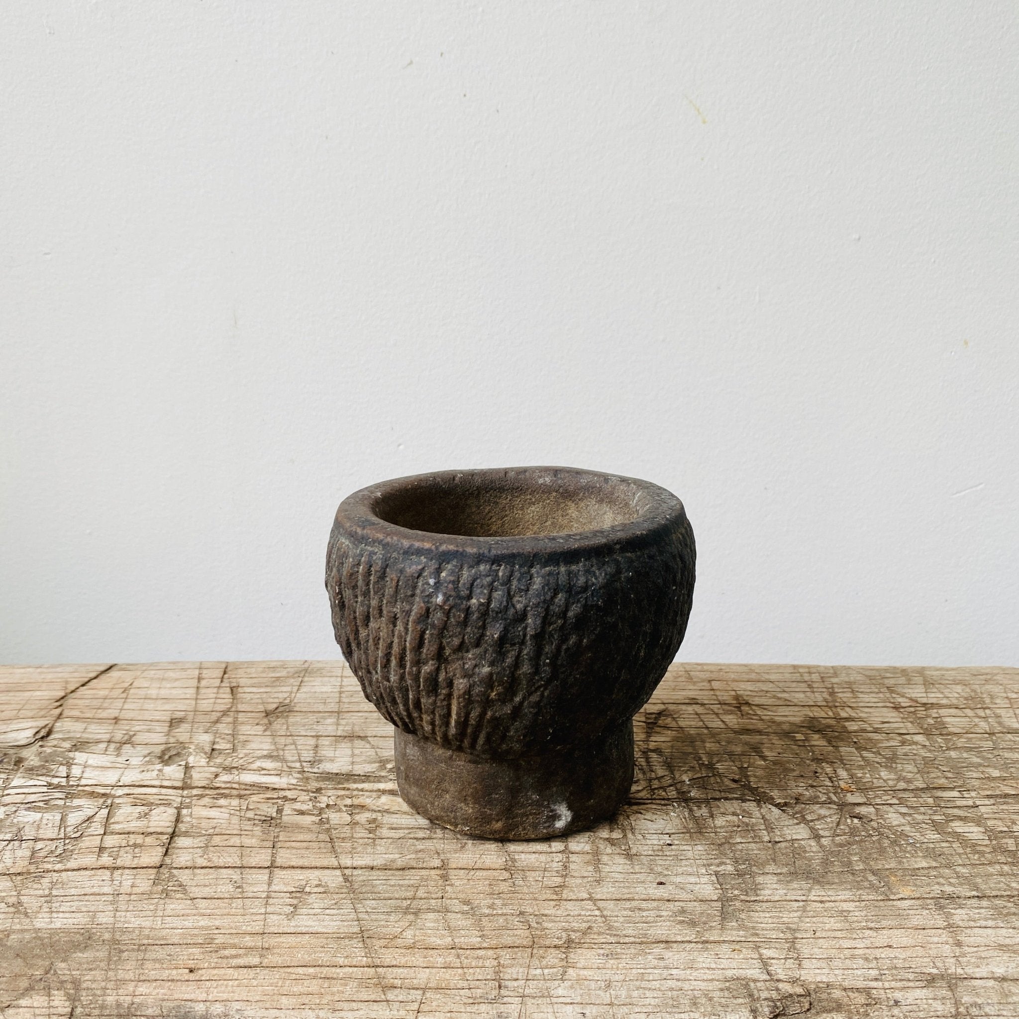 Vintage Stone Mortar East Asia - MIKAAntique