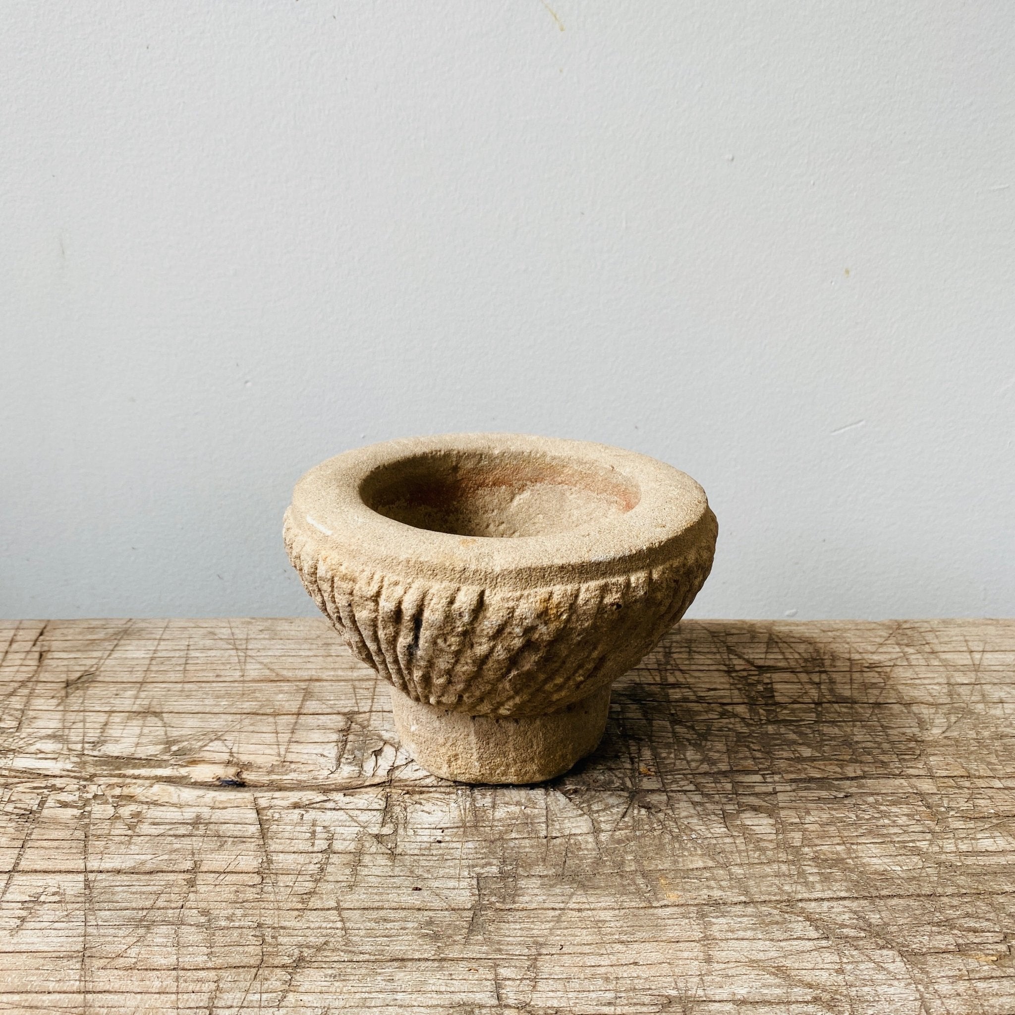 Vintage Stone Mortar East Asia - MIKAAntique