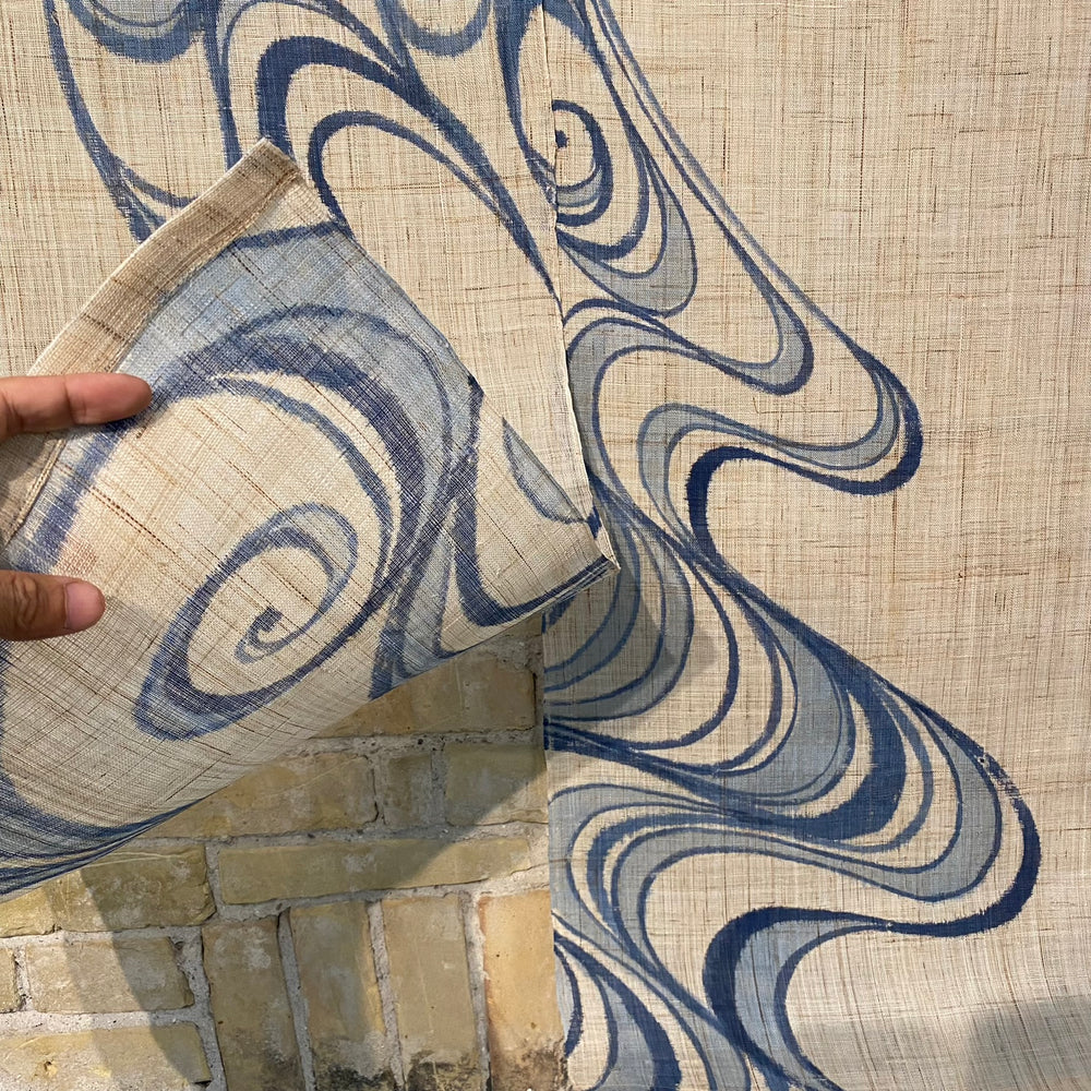 
                  
                    Load image into Gallery viewer, Japanese &amp;quot;Noren&amp;quot; (Hand drawn wave pattern)
                  
                
