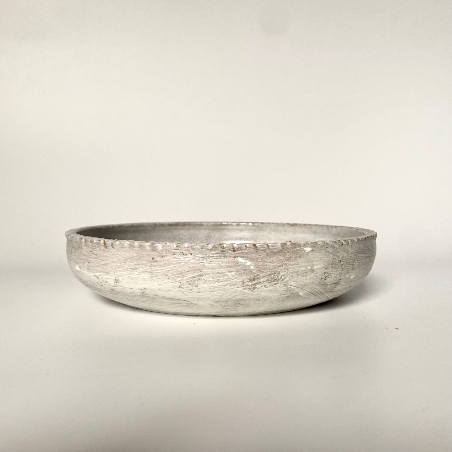 Ceramic Petal Rim Bowl – Frost | Utsuroi by MIKA