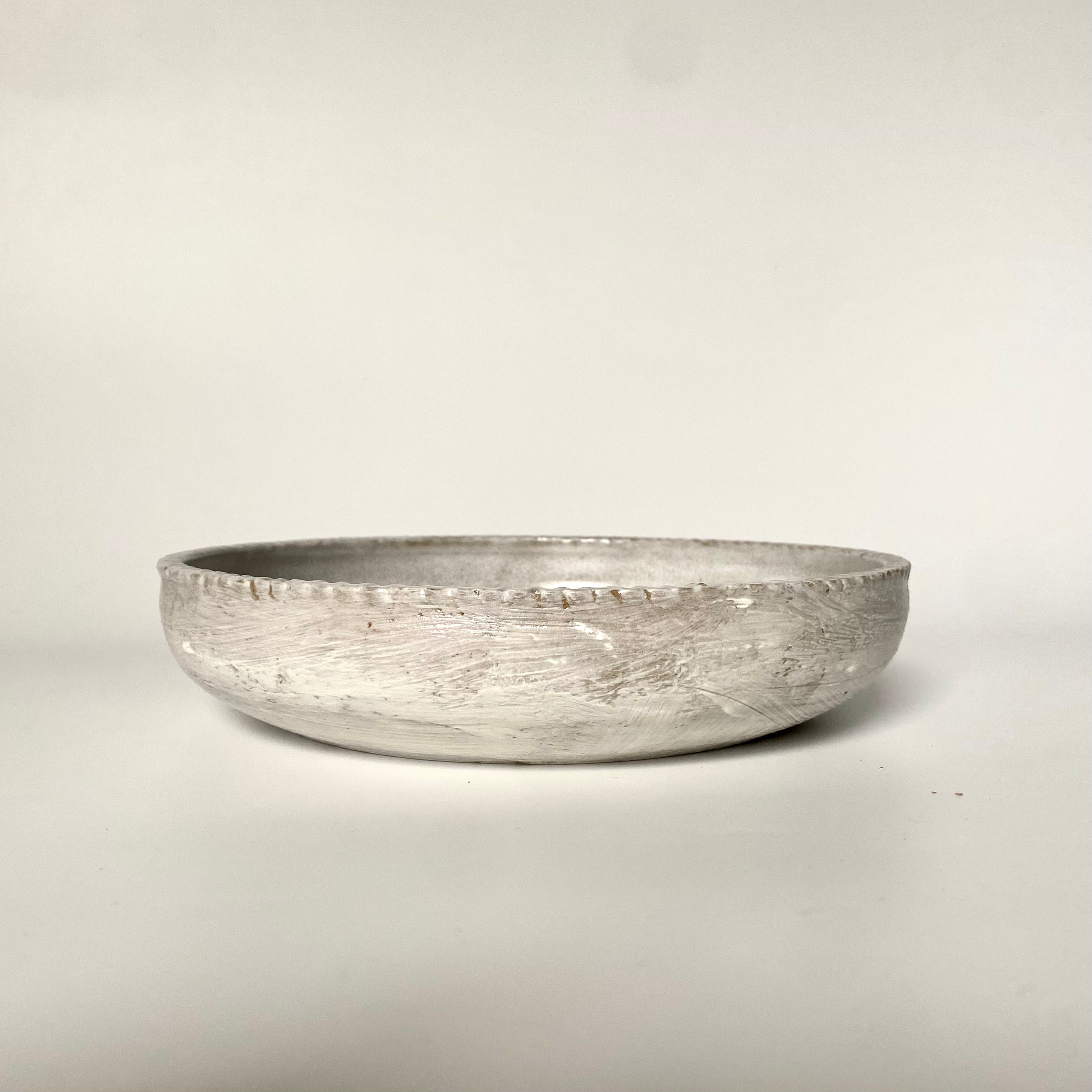Ceramic Petal Rim Bowl – Frost | Utsuroi by MIKA