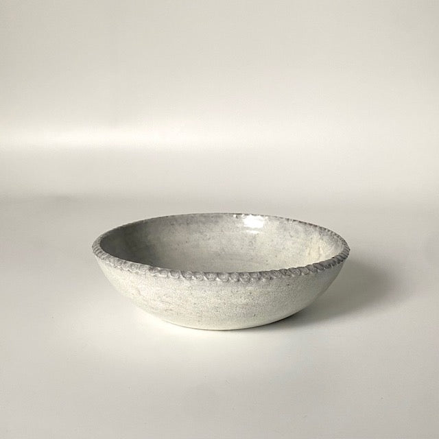 Ceramic Petal Rim Bowl – Frost | Utsuroi by MIKA