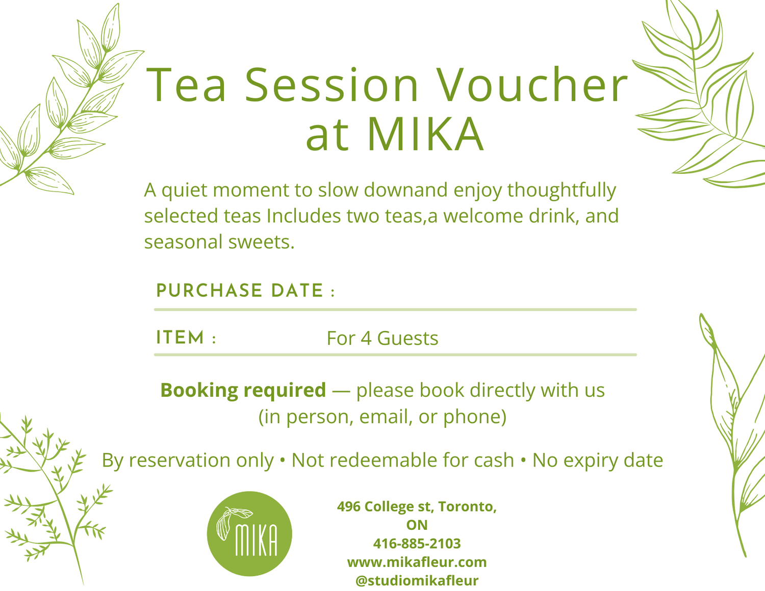 Gift card for Private Tea Session with Mika - MIKAGift card