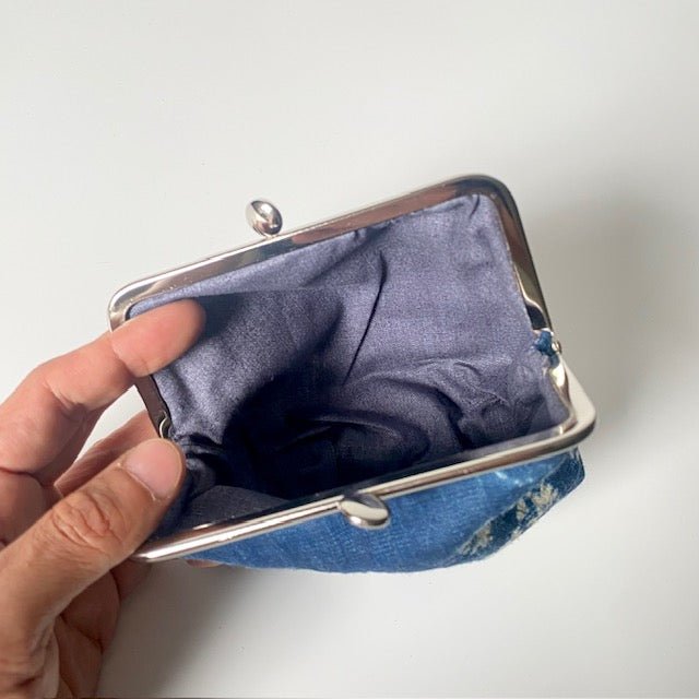Japanese linen Gamaguchi pouches (kiss-lock pouches) - MIKAHardgoods
