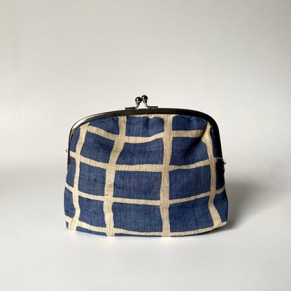 Japanese linen Gamaguchi pouches (kiss-lock pouches) - MIKAHardgoods