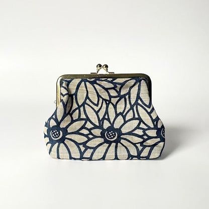 Japanese linen Gamaguchi pouches (kiss-lock pouches) - MIKAHardgoods