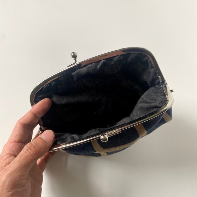 Japanese linen Gamaguchi pouches (kiss-lock pouches) - MIKAHardgoods