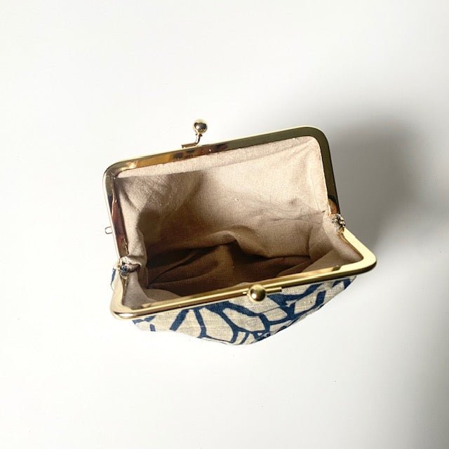 Japanese linen Gamaguchi pouches (kiss-lock pouches) - MIKAHardgoods