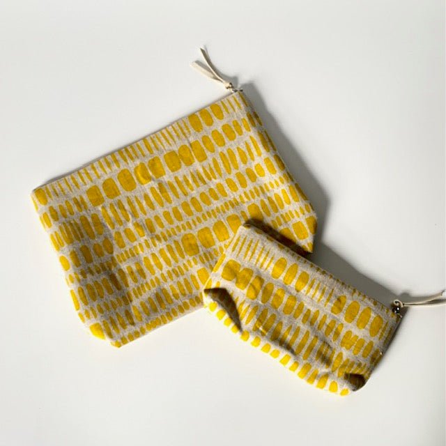 Japanese linen Gamaguchi pouches - MIKAHardgoods