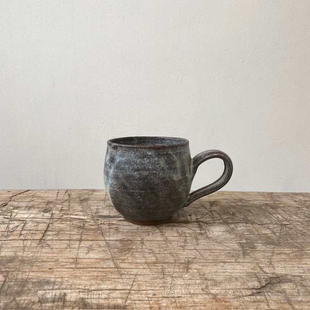MIKA Original Handmade Round Mug (10oz) / Brown, Navy - MIKAHardgoods