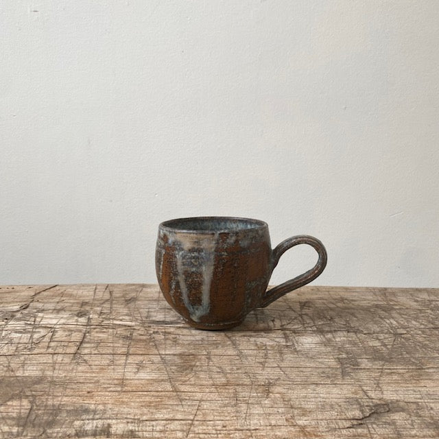 MIKA Original Handmade Round Mug (10oz) / Brown, Navy - MIKAHardgoods