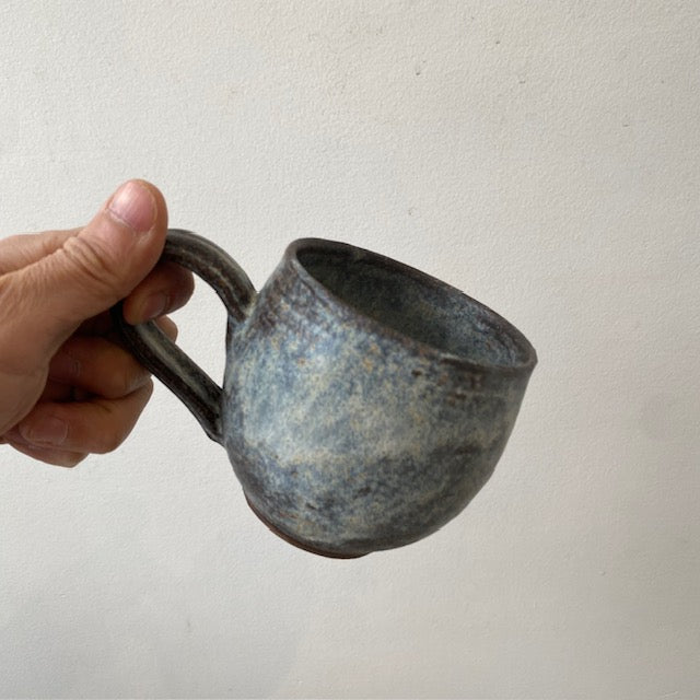 MIKA Original Handmade Round Mug (10oz) / Brown, Navy - MIKAHardgoods