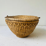 19th century Hungarian antique rye straw basket - MIKAFleurAntique