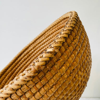 19th century Hungary antique rye straw basket - MIKAFleurAntique