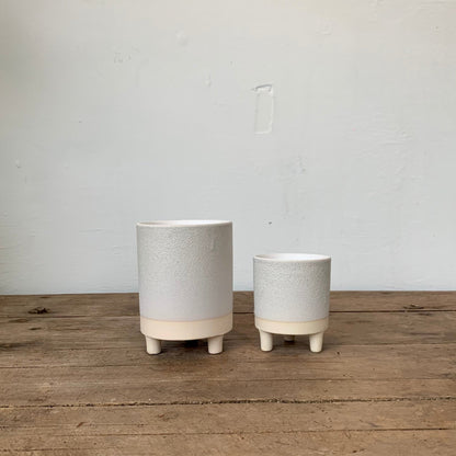 3.5&quot; &amp; 2.75&quot; Footed ceramic pot - MIKAFleurHardgoods