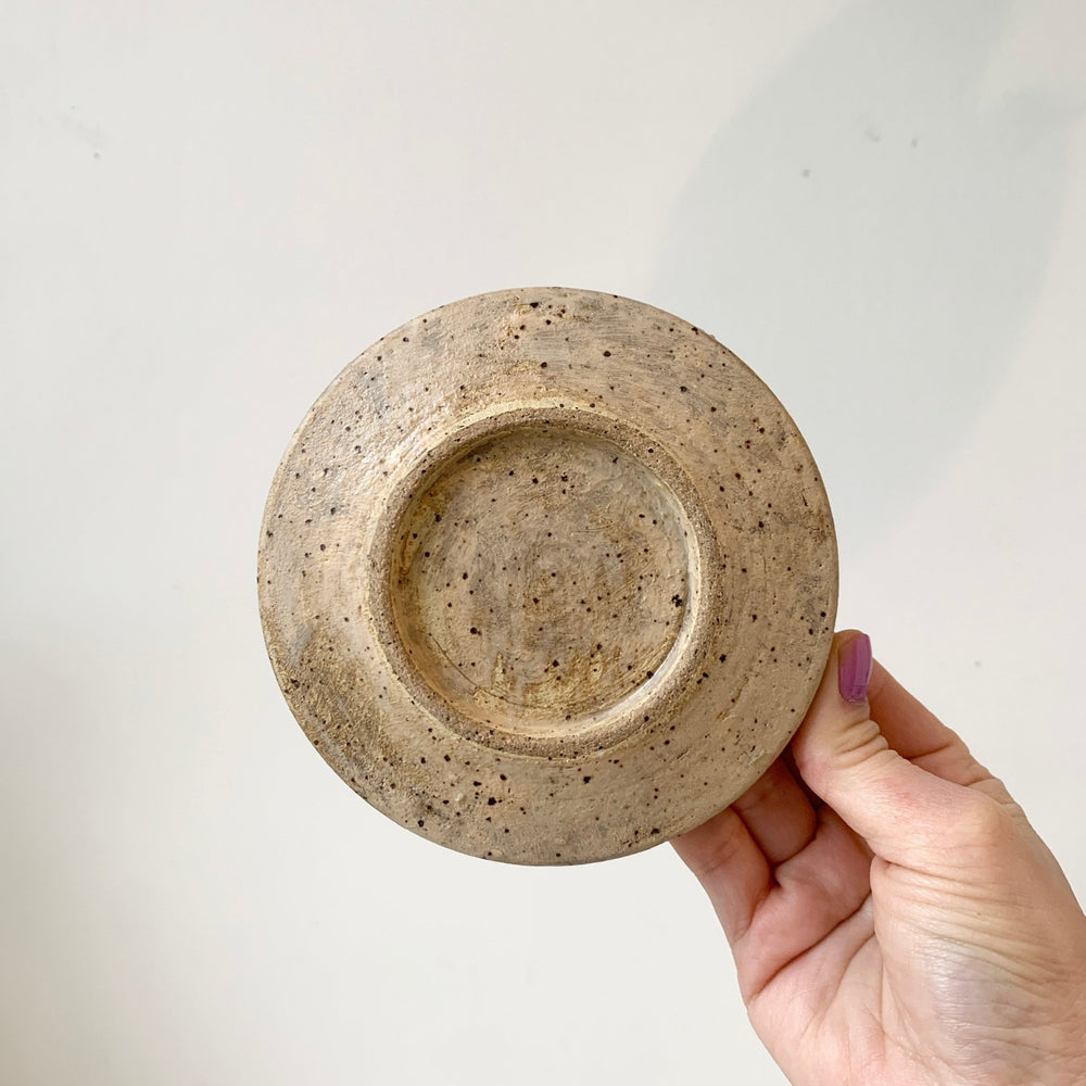 4" MIKA's Handmade Kohiki Pot with Drainage Hole and Saucer (Beige) - MIKAFleurHardgoods