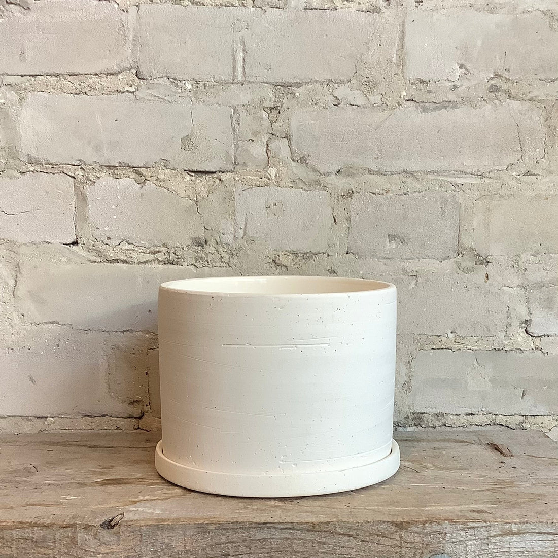 6&quot; ceramic pot with drainage hole and saucer - MIKAFleurHardgoods