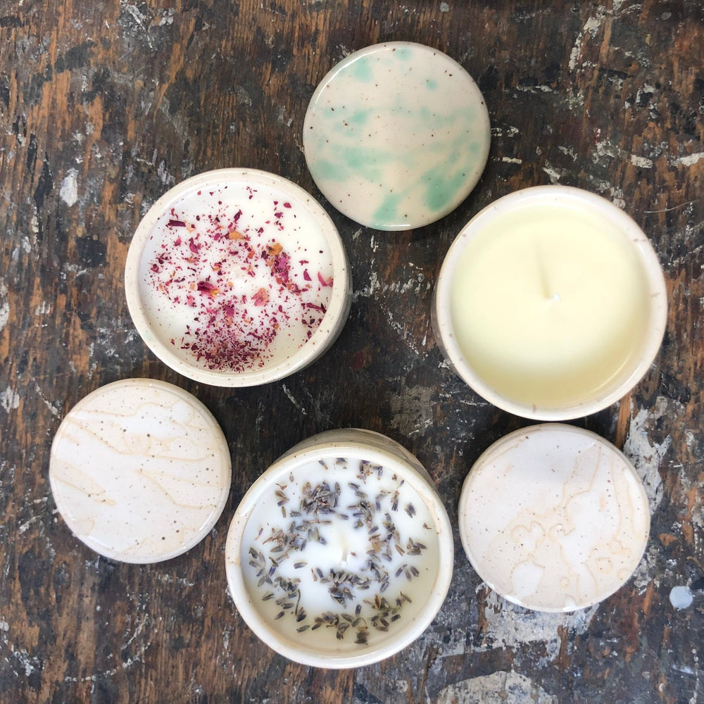 Handcrafted Soy Candle in MIKA's Original Pottery - MIKAFleurHardgoods